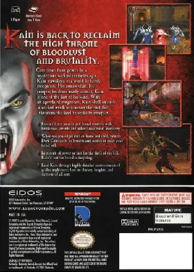 Blood Omen 2 - The Legacy of Kain Series box cover back